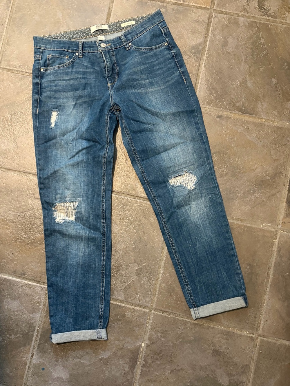 Vintage America Distressed Blue Boyfriend Jeans like new.